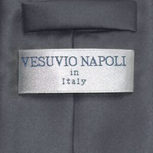 Vesuvio Napoli NeckTie Solid CHARCOAL GREY Color Men's Dark Gray Neck Tie