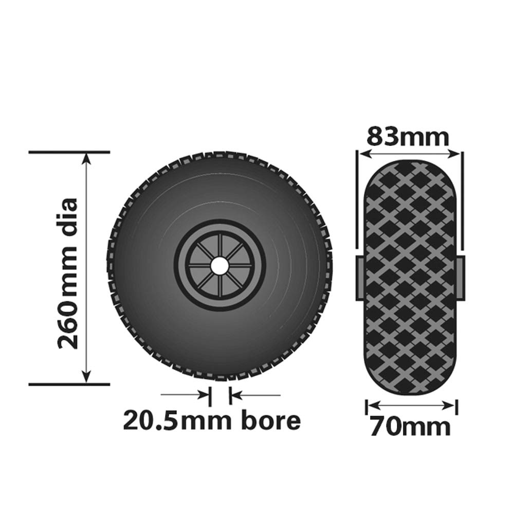 Maypole - MP229 260mm Pneumatic Rubber/Plastic Wheel