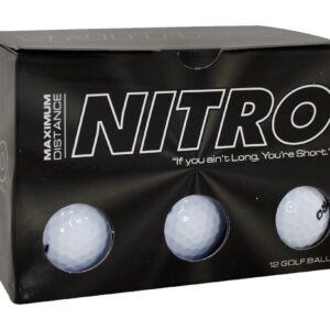 Nitro (12PK) All Levels Maxium Distance Titanium Core 85 Compression High Velocity Spin Control Long Distance Golf Balls USGA Approved-Total of 12-White