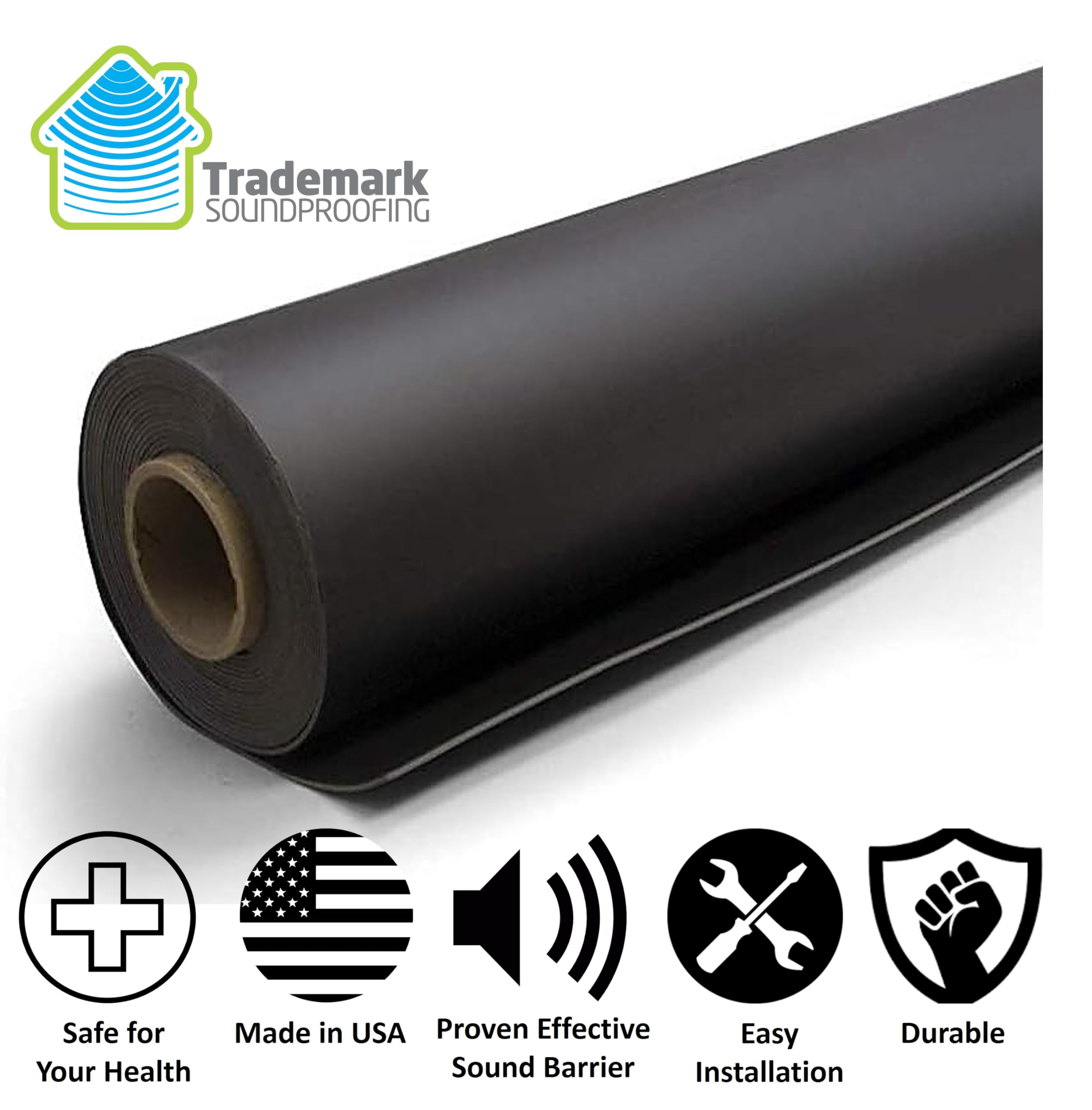 Trademark Soundproofing Mass Loaded Vinyl 1lb - MLV Soundproofing for Wall Sound Barrier - Sound Insulation - Made in USA (4' x 25' (100 sf))