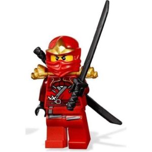 lego ninjago red ninja minifigure - kai zx with dual black shamshir swords