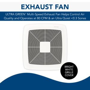 Broan-NuTone ZB80 ENERGY STAR Certified Ventilation Fan, 4" Round, 6" Round, White