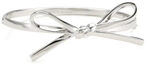 kate spade new york "skinny mini" silver-tone bow bangle bracelet