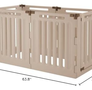 Richell Convertible Indoor/Outdoor Pet Playpen, Large, Soft Tan/Mocha