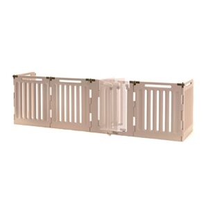 Richell Convertible Indoor/Outdoor Pet Playpen, Large, Soft Tan/Mocha