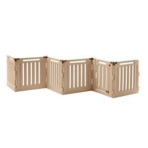 Richell Convertible Indoor/Outdoor Pet Playpen, Large, Soft Tan/Mocha