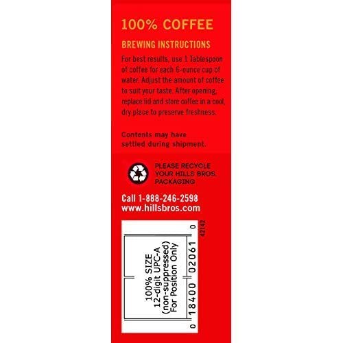 Hills Bros Perfect Balance Ground Coffee, Medium Roast,Full-Bodied Classic Rich Taste, Half the Caffeine, 23 Oz