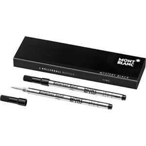 montblanc rollerball refill, fine, 2x1, mystery black (105162)