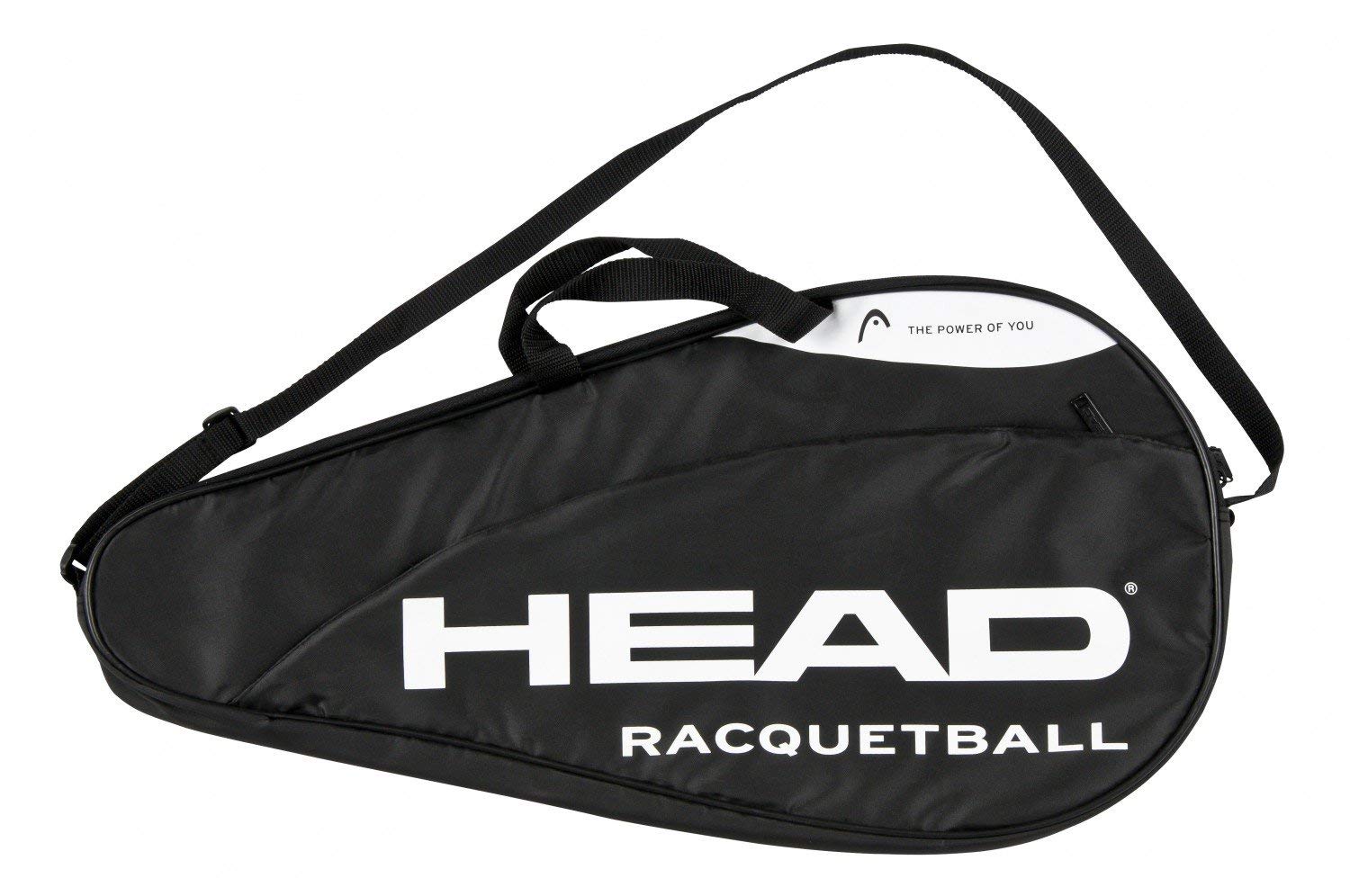 HEAD Racquetball Deluxe Coverbag - Racket Carrying Bag with Accessory Compartment & Adjustable Shoulder Strap, Black