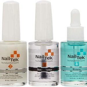 Nail Tek Repairs Damaged Nails kit.Intensive Therapy(.5OZ),Foundation(.5OZ)& Renew(.48OZ)