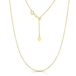 floreo 10k yellow gold adjustable wheat chain necklace, 24 inch