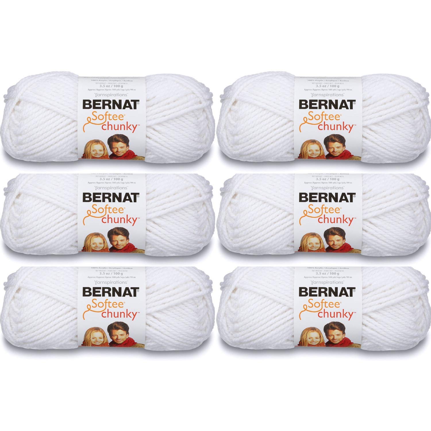 Bernat Softee Chunky Yarn (6-Pack) White 161128-28005