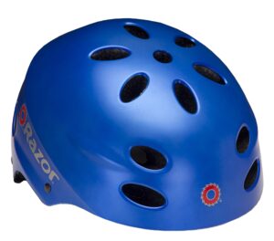 razor v-17 child multi-sport helmet, satin blue