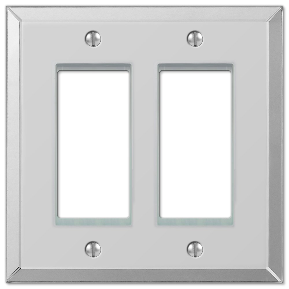 Amerelle Mirror Double Rocker Wallplate in Clear Mirror, 2 Rocker