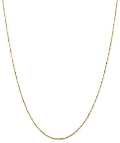 IceCarats 14K Yellow Gold 1.1mm Rope Chain Twisted Link Necklace 18 inch