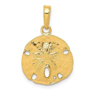 IceCarats 14K Yellow Gold Sand Dollar Sea Star Starfish Necklace Charm Pendant 24mm x 15.4mm Only