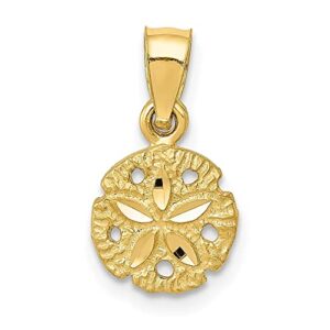 IceCarats 14K Yellow Gold Sand Dollar Sea Star Starfish Necklace Charm Pendant 16mm x 8mm Only