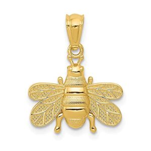 icecarats 14k yellow gold queen bumble bee necklace honeybee pendant beekeeper charm only