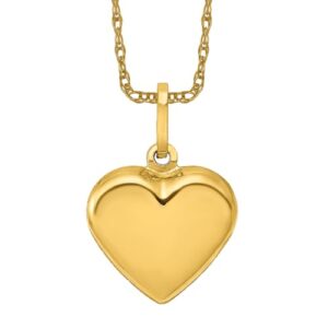 IceCarats 14K Yellow Gold Heart Necklace Love Pendant Charm 15mm x 10mm Only