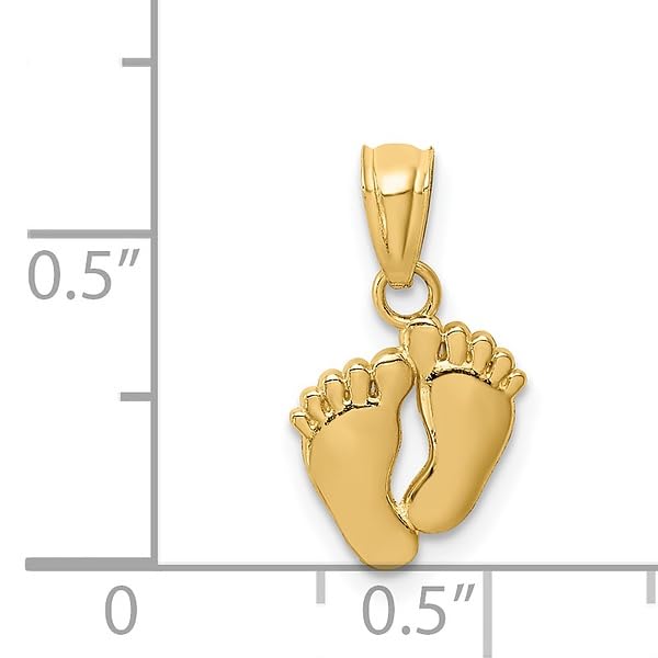 IceCarats 14K Yellow Gold Small Feet Necklace Charm Pendant Only