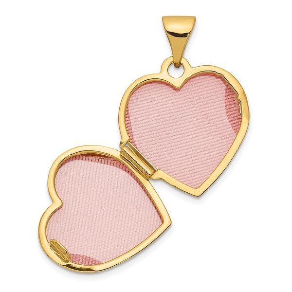 IceCarats 14K Yellow Gold Heart Love Personalized Photo Locket Necklace Charm Pendant 21mm x 15.4mm Only