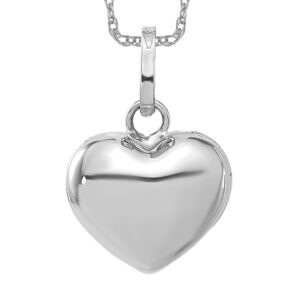 icecarats 14k white gold heart necklace love pendant charm only