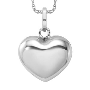 icecarats 14k white gold heart necklace love pendant charm only