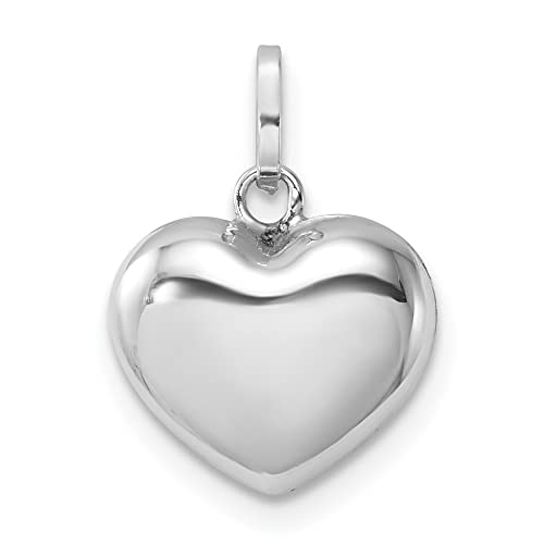 IceCarats 14K White Gold Heart Necklace Love Pendant Charm Only