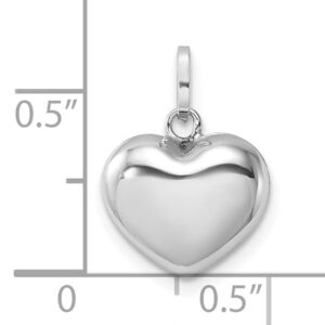 IceCarats 14K White Gold Heart Necklace Love Pendant Charm Only