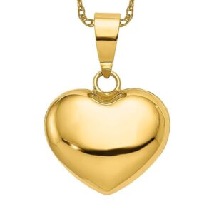 icecarats 14k yellow gold heart necklace love pendant charm 18mm x 12mm only