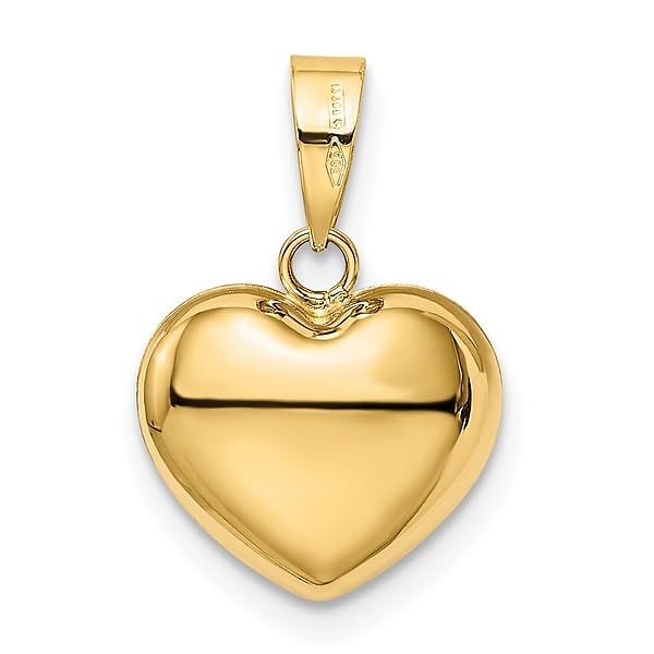 IceCarats 14K Yellow Gold Heart Necklace Love Pendant Charm 18mm x 12mm Only