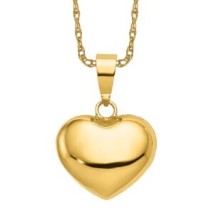 IceCarats 14K Yellow Gold Heart Necklace Love Pendant Charm 18mm x 12mm Only