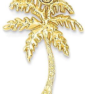 IceCarats 14K Yellow Gold Small Palm Tree Necklace Summer Beach Pendant Tropical Charm Only