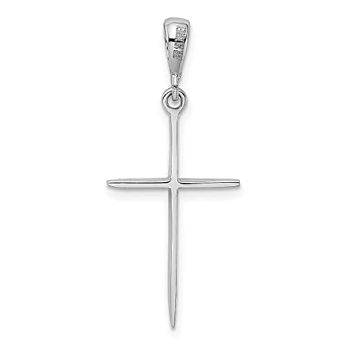 IceCarats 14K White Gold Latin Mexican Holy Cross Necklace Religious Pendant Jesus Christ Charm 33mm x 14mm Only