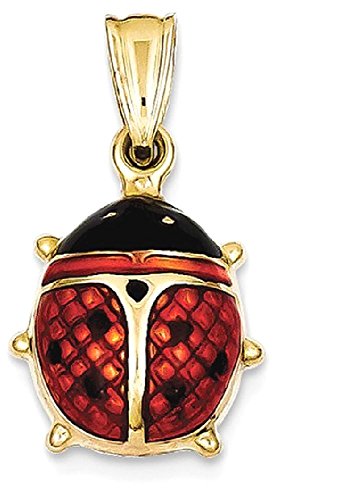 IceCarats 14K Yellow Gold Ladybug Necklace Charm Pendant Only