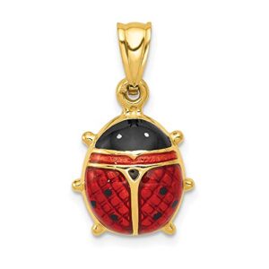 IceCarats 14K Yellow Gold Ladybug Necklace Charm Pendant Only