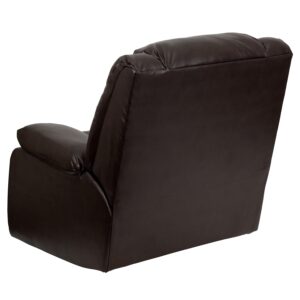 Flash Furniture Plush Brown LeatherSoft Lever Rocker Recliner with Padded Arms