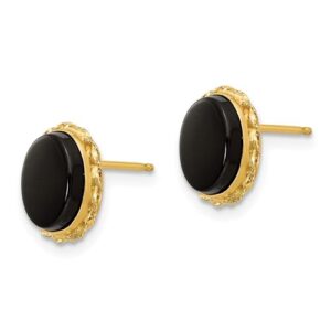 14k yellow gold black onyx stud earrings