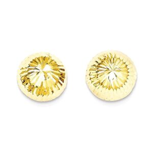 14K Yellow Gold 10mm Button Stud Earrings