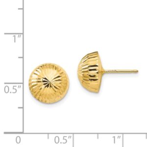 14K Yellow Gold 10mm Button Stud Earrings