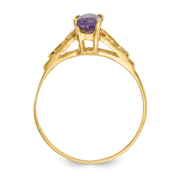 IceCarats 14K Yellow Gold Synthetic Alexandrite Ring size 5