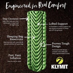 Klymit Static V Inflatable Sleeping Pad for Camping, Lightweight Hiking and Backpacking Air Bed