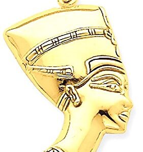 IceCarats 14K Yellow Gold Queen Nefertiti Necklace Egyptian Goddess Pendant African Charm 31mm x 16mm Only