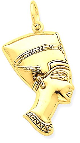 IceCarats 14K Yellow Gold Queen Nefertiti Necklace Egyptian Goddess Pendant African Charm 31mm x 16mm Only