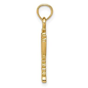 14K Yellow Gold Menorah Necklace Judaica Religious Pendant Israel Charm 23mm x 12mm Only