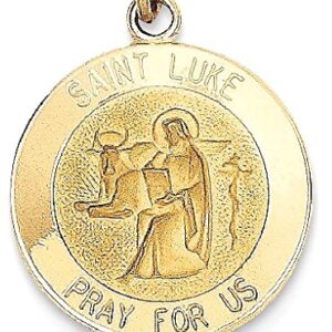 IceCarats 14K Yellow Gold Saint Luke Medal Necklace Charm Pendant Only