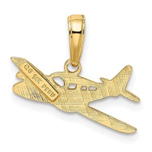 IceCarats 14K Yellow Gold Cessna Plane Necklace Charm Pendant 14mm x 19mm Only