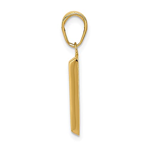 IceCarats 14K Yellow Gold Bar Necklace Charm Pendant Only