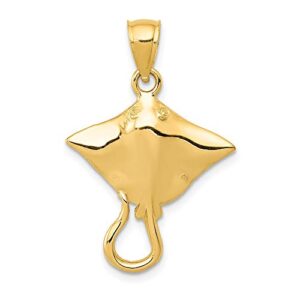 icecarats 14k yellow gold necklace charm pendant 30mm x 18mm only