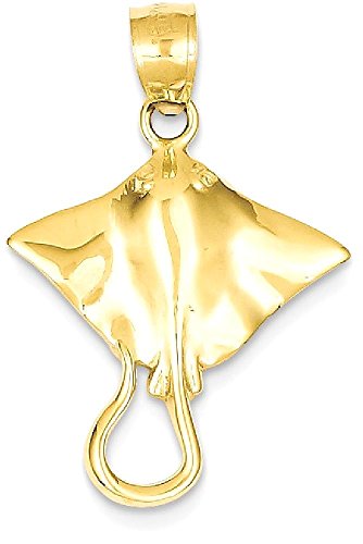 IceCarats 14K Yellow Gold Necklace Charm Pendant 30mm x 18mm Only